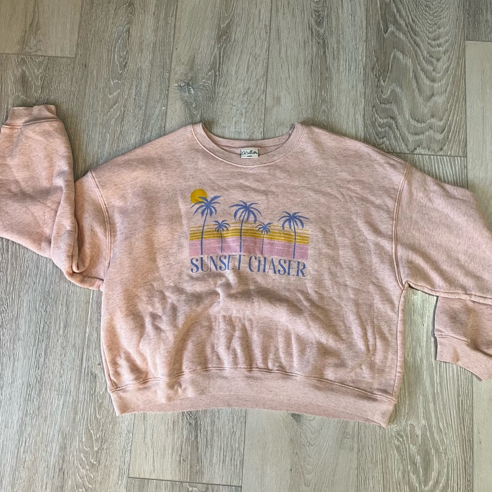 Oat Collective Soft Pink cropped Crewneck